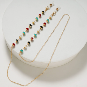 Diseño de moda Anti deslustre dorado impermeable collar <span class=keywords><strong>gafas</strong></span> de lectura cadenas de <span class=keywords><strong>gafas</strong></span> máscara de Metal cubierta de cara <span class=keywords><strong>Cadena</strong></span> de <span class=keywords><strong>gafas</strong></span> - Product Image 4