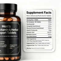 Comprimés multivitaminés pour hommes avec extrait de racine de maca et d'épimède, vitamine D, complexe B, magnésium, sélénium, complément alimentaire à base de plantes