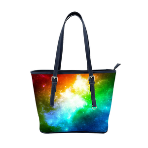 Women's Custom Large Capacity <b>Square</b> Tote Bag with Zipper Waterproof Anti-Theft PU Multicolor Block Pattern Handbag - Product Image 1