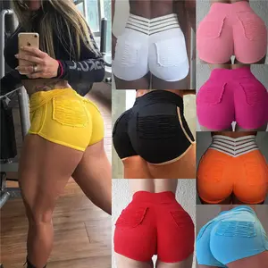 Shorts femininos personalizados, cor sólida, sexy, slim, com bolsos traseiros, calça curta