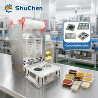 Machine de scellage automatique de barquettes alimentaires, scelleuse thermique pour boîtes à lunch en plastique, machine de scellage pour emballages de repas prêts à consommer, machine de scellage de contenants alimentaires