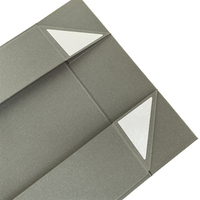 Boîtes cadeaux pliables rigides en carton gris de luxe avec logo personnalisé, fermeture magnétique