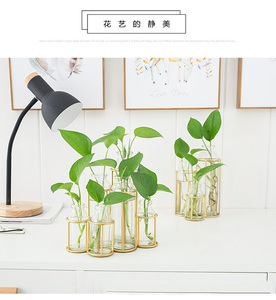 Hot Sale Flower Vases With Metal <b>Stand</b> Racks Hydroponic Set Plant Display for Table Centerpieces Wedding Decor - Product Image 3