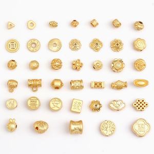 Accesorios de Metal con Cuentas de Cobre Dorado para Hacer Colgantes, Collares, Pendientes, Pulseras, Dijes de Joyería para Diseño Creativo - Product Image 1