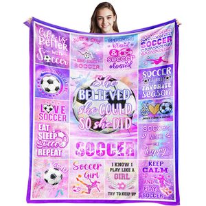 Soccer Sports Gift Flannel <b>Blanket</b> <b>Throw</b> <b>Blanket</b> Nap <b>Blanket</b> Breathable Skin Friendly for Home Office Nap Custom Print Wholesale - Product Image 5