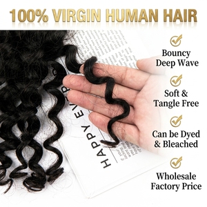 Cabello Humano Ondulado Profundo para Trenzas, <span class=keywords><strong>100</strong></span>% Virgen Remy Brasileño para Trenzas Boho, Micro Trenzas, Salones de Belleza, EE. UU. y Europa, 100g - Product Image 2