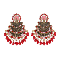 Pendientes de Mujer Estilo Étnico Indio con Borla de Gota de Agua Dorada, Exóticos, Vintage, Budismo Tibetano, Aleación Chapada en Rodio/Oro