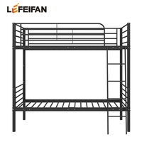 Lit superposé en métal sécurisé, lit en acier avec cadre renforcé pour chambre d'enfant ou dortoir