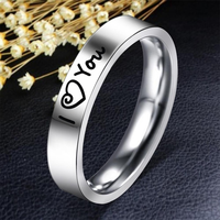 Großhandel Unisex Silber Hochglanz Edelstahl Blank Custom Gravur Ring