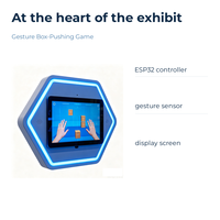 Jeu de poussée de boîtes hexagonales, exposition scientifique interactive, présentoir éducatif STEM pour écoles et musées scientifiques