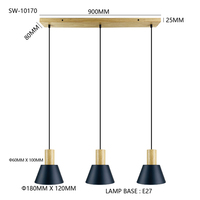 Luminaire suspendu E27 minimaliste nordique, décoration moderne pour loft, salle à manger, luminaire suspendu en bois nordique