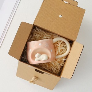 Taza de Café de Cerámica <span class=keywords><strong>con</strong></span> Relieve 3D de Gato, Hecha a Mano, Regalo de Cumpleaños Único en Caja, Linda, para Bebidas, Decoración de Oficina, Kawaii, Artística - Product Image 4
