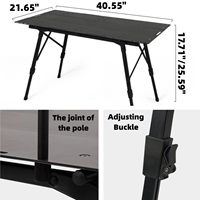 Table de pique-nique pour barbecue extérieur en alliage d'aluminium à hauteur réglable Table de camping IGT avec sac de rangement