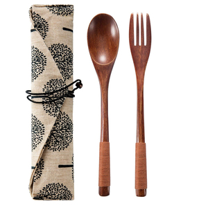 Borse di tela di cotone per cucchiai di legno <span class=keywords><strong>Set</strong></span> di forchette - Product Image 5