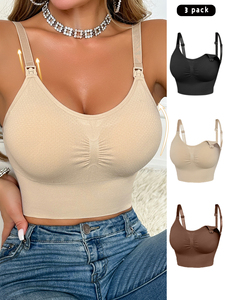 Soutien-Gorge d'Allaitement Mains Libres à Ouverture Frontale Confortable, Lingerie de Maternité Respirante pour Femmes Enceintes en Gros - Product Image 4