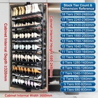 UZIA-15 Premium Meuble de rangement à chaussures rotatif à 360° en acier inoxydable, organisateur de chaussures réglable pour armoire et placard, mobilier de rangement léger