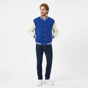Veste de sport premium pour homme Freandy, style varsity, décontractée, boutonnée, respirante, coupe régulière, en coton et polyester. - Product Image 2