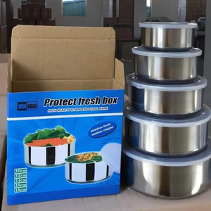 5 cái hiện đại thép không gỉ ấm hơn đặt nhà Bếp lẩu bên trong nắp heatable soong thực phẩm lưu trữ container - Product Image 1