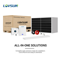 Kit complet de système d'énergie solaire hors réseau 3-20KW, panneaux en silicium monocristallin, batterie lithium-ion Lifepo4 220V, contrôleur MPPT