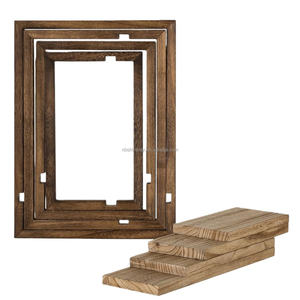 Estantes de <span class=keywords><strong>Pared</strong></span> Art Deco de Madera, Estante Flotante Decorativo, Estantería de Almacenamiento de Cuatro Niveles, Montado en la <span class=keywords><strong>Pared</strong></span>, para Cocina y Baño - Product Image 5