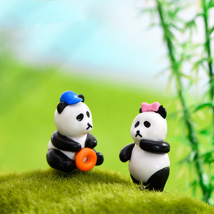 Figurine in resina, <span class=keywords><strong>panda</strong></span>, figure di <span class=keywords><strong>modelli</strong></span> di animali, decorazioni per terrari e bambole fai da te, accessori per paesaggi di muschio - Product Image 2