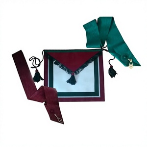Insignia Masónica de la Orden Real de Escocia, Personalizada, Bordada en Cuero Auténtico, con Cuentas, Imán, Cintas y Joyas - Product Image 1