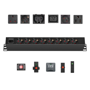 19-Zoll 1U Aluminium-Rack-Mount-PDU |   Server-Stromverteilungseinheit, individuelle Schalter, Überlastschutz, LED-Anzeige | - Product Image 2