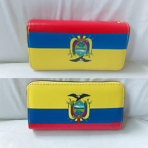 Portefeuille unisexe populaire en cuir imperméable et lavable avec drapeaux nationaux d'Haïti, Porto Rico, le Mexique et l'Équateur pour <span class=keywords><strong>la</strong></span> promotion 2026 - Product Image 2
