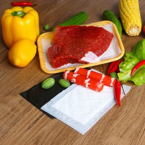 Food Water Absorbing Paper Meat Soaker Pad 7 Days Food Grade and Eco-friendly White, Black High Fresh-keeping Ability 160x80mm - Product Image 4