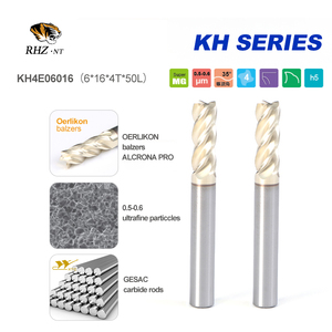High Precision 16mm Carbide Milling Cutter OEM/ODM Customization 35 Helix Angle 4-Flute Tisin+X Coated Flat <strong>End</strong> <strong>Mill</strong> 50mm Length - Product Image 2