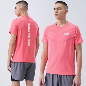 T-shirt de course pour homme à manches courtes, col rond, séchage rapide, impression par sublimation, 100 % polyester, maille respirante, couleur personnalisée - Product Image 3