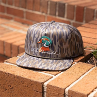 Personalizable 5-Panel Dad Duck Head Camuflaje Snapback Trucker Hat Lona con Logo Bordado Gorra de caza de moda 256