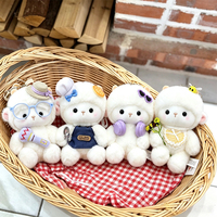En gros, Mini porte-clés pendentif en peluche mignon en forme de mouton pour jeu de rôle, avec chapeau et lunettes, breloque de sac, cadeau pour la Journée des carrières