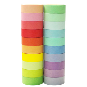 Nhà Máy Bán buôn 10 cuộn/hộp dễ dàng để xé cầu vồng Washi giấy băng dán tự dính cao su DIY kẹo màu Masking giấy - Product Image 5