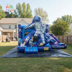 Château Gonflable Commercial Thème Espace avec Toboggan et Panier Basket, Astronaut Jumping Castle pour Garçons - Product Image 2