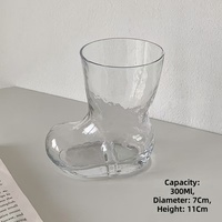 Verre à bière transparent créatif en forme de botte, tasse amusante en cristal en forme de chaussure pour jus, boissons et boissons froides