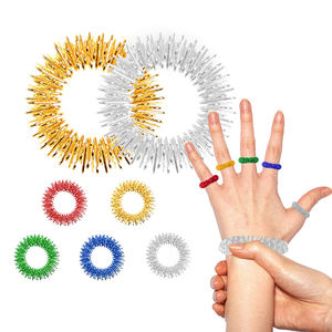 Lot de 10 anneaux de doigt sensoriels épineux jouets d'acupression Fidget pour enfants et adultes avec troubles de l'attention TOC et anxiété - Product Image 5