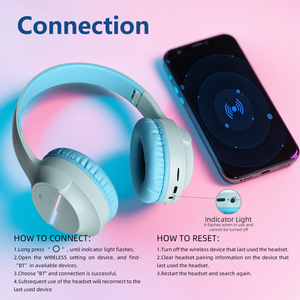 Cuffie Wireless <span class=keywords><strong>M9</strong></span> BT5.3 per Bambini, Over-Ear con Luci LED RGB, Pieghevoli, Stereo HiFi con Microfono per Scuola e Viaggi - Product Image 3