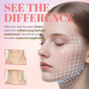 Crème pour le visage et le cou pour raffermir et resserrer la peau, avec collagène, acide hyaluronique, peptides, vitamines C + E - Hydratant anti-âge pour le visage - Product Image 4
