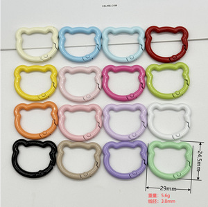 Dễ Thương Men Kim Loại Keychain Vòng Vòng Carabiner Clip Dây Móc Khóa Trái Tim Mùa Xuân Clasp Cho Móc Khóa - Product Image 6