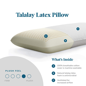 Oreiller en latex Talalay en gros, oreiller rectangulaire en mousse à mémoire de forme en latex pur - Product Image 3