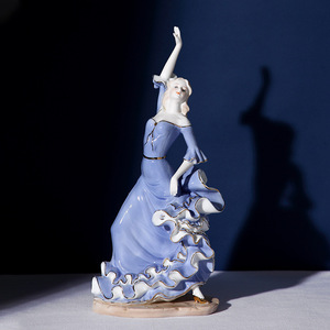 Statuetta Musicale in Ceramica Stile Europeo, Donna Occidentale, Pezzo d'Arte Creativo, Principessa, per Soggiorno, Vetrina Vini, Camera da Letto, Casa - Product Image 4