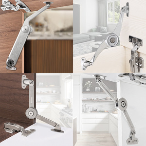Support hydraulique en alliage de zinc pour porte d'armoire, accessoires de meubles robustes avec finition plaquée - Product Image 5