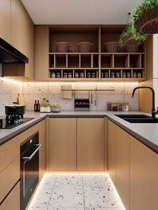 Gabinetes de Cocina Ecológicos de Madera de Pino Macizo, Estilo Rústico, Almacenamiento de Madera Asequible para el Hogar y Restaurantes - Product Image 2