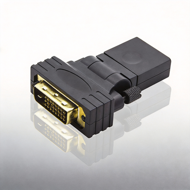 HD to DVI Adapter 180 360 Degree Rotatable Gold Plated Bidirectional Converter Male to Female for Monitor PC TV Projector