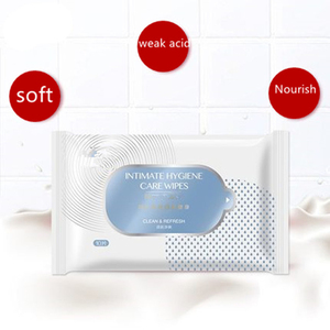 OEM Ácido Fraco Profissional Íntimo 25pcs Toalhetes Íntimos Femininos Flushable Diariamente para Mulheres - Product Image 4