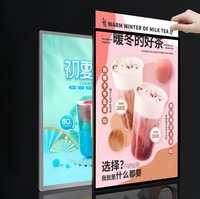 Boîte à lumière magnétique LED ultra-mince Rectangle Panneau d'affichage intérieur suspendu au mur Usine directe Liste de prix pour Home Mall Park