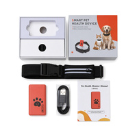Traceur de santé intelligent pour animaux de compagnie GPS IP67 Moniteur de fréquence cardiaque BCG Chiens Chats Fréquence respiratoire Suivi d'activité Signes vitaux Rapport de l'application
