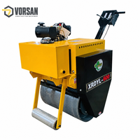 Mini-compacteur vibrant à tambour unique, autoporté, à moteur essence, pour la construction routière