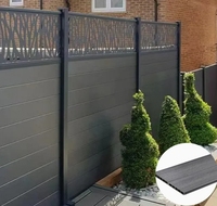 Nouveau design de panneau de clôture de jardin de luxe en plastique WPC de haute qualité résistant aux UV avec panneau décoratif Ensembles complets de clôture WPC